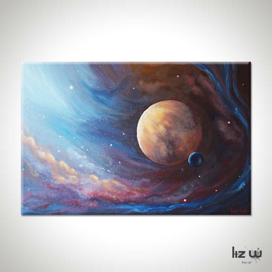 planets abstract painting