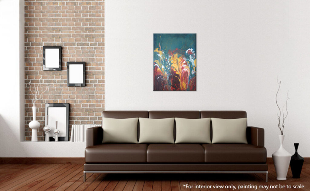 Golden Delight Floral Abstract Painting – Liz W Fine Art