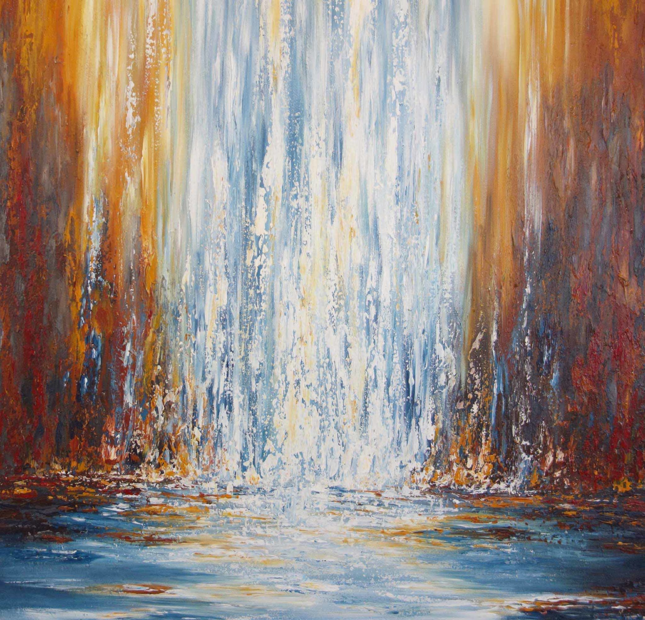 Digital Prints Artwork depicting abstract waterfall Sacred Waterfall ...